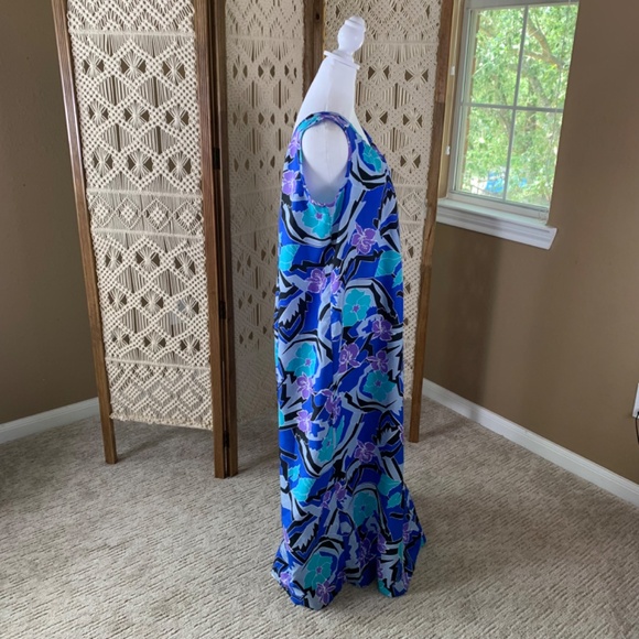 Vintage Hilo Hattie Hawaiian Dress Caftan Mumu Cover Up Large - Picture 4 of 10